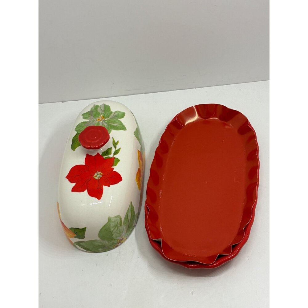 Pioneer Woman Holiday Cheer Butter Dish Stoneware - Picture 7 of 9